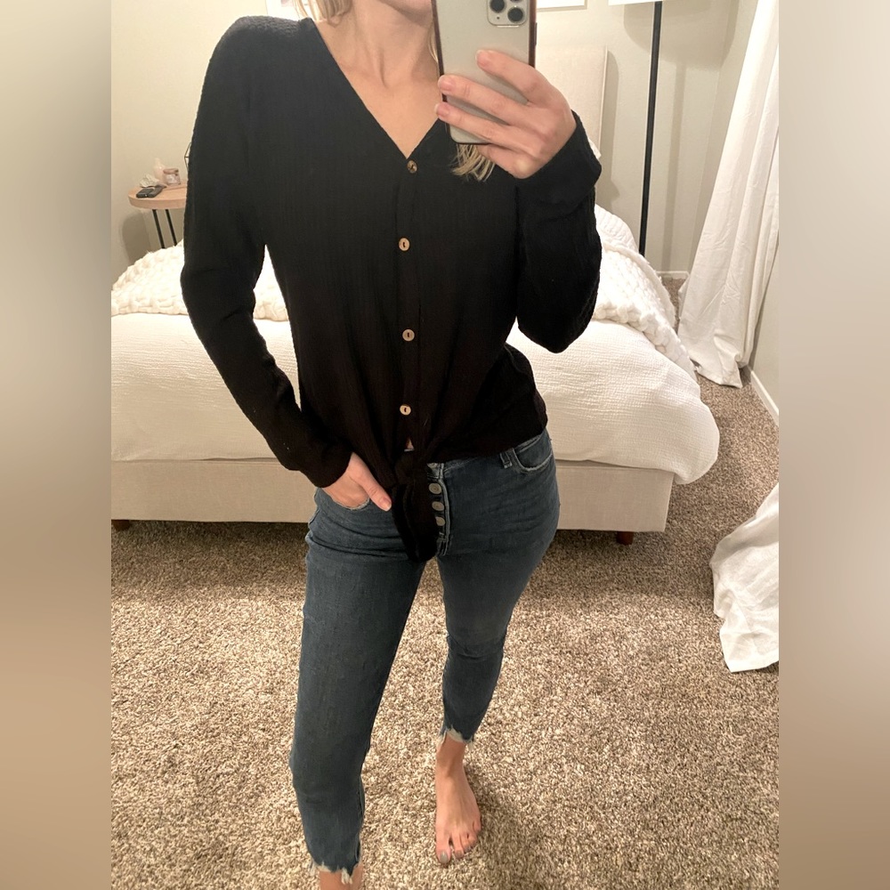 Black long sleeve top